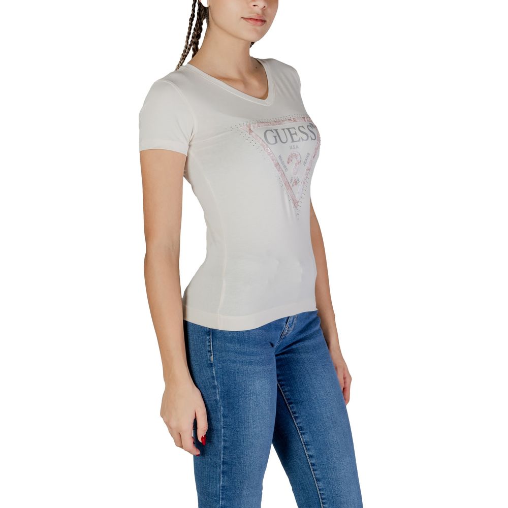 Guess Cream Cotton T-Shirt