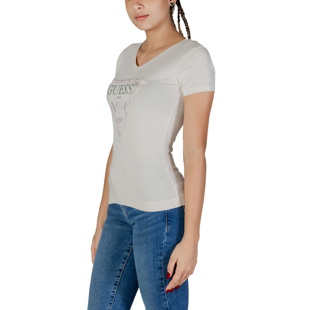 Guess Cream Cotton T-Shirt