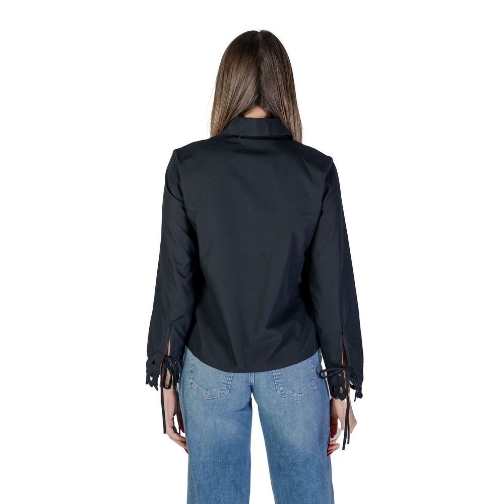 Jacqueline De Yong Black Cotton Blouse