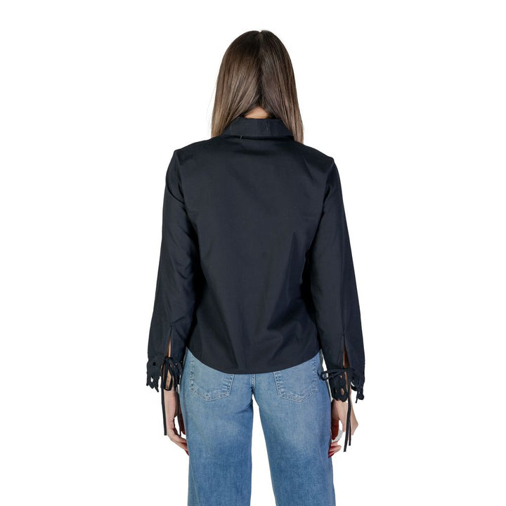 Jacqueline De Yong Black Cotton Blouse