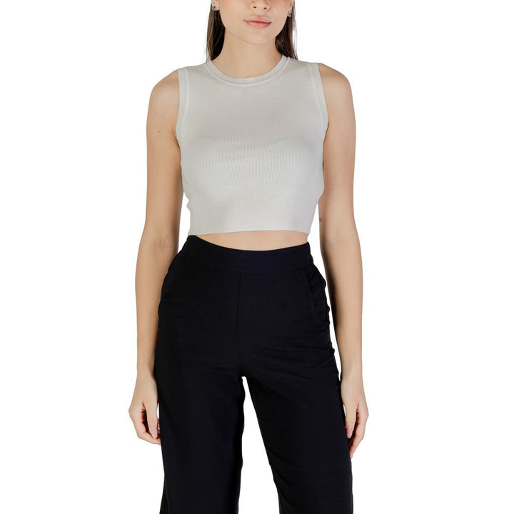 Jacqueline De Yong White Viscose Tank Tops