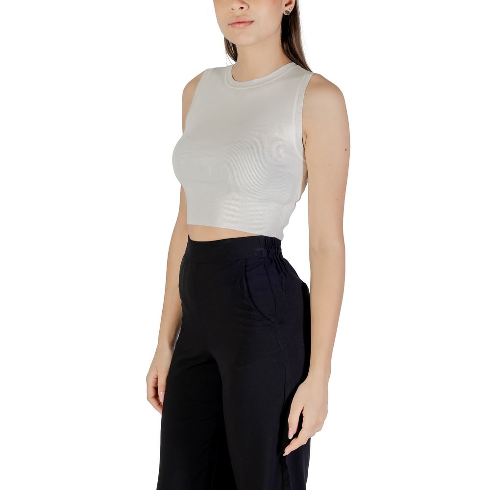Jacqueline De Yong White Viscose Tank Tops