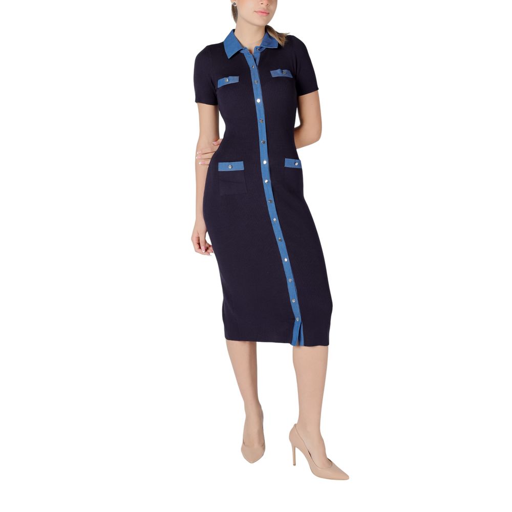 Morgan De Toi Blue Viscose Long Dress