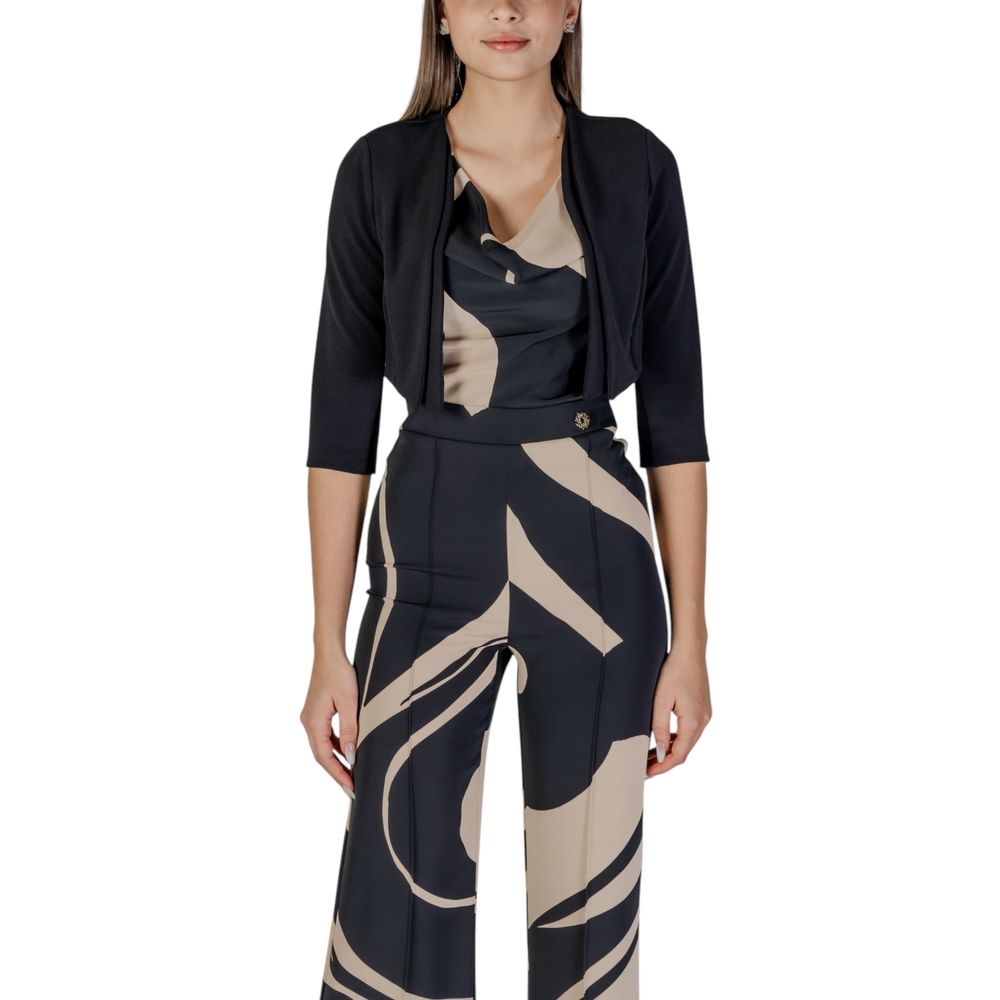 Rinascimento Black Polyester Sleveless Jacket