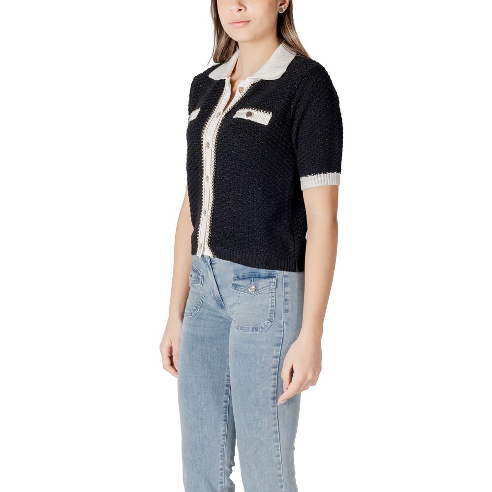 Morgan De Toi Black Recycled Cotton Shortsleeve Shirt