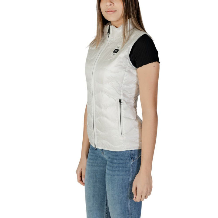 Blauer White Polyamide Sleveless Jacket