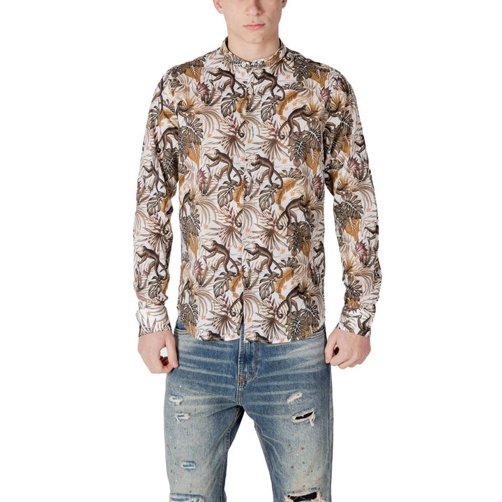 Gianni Lupo White Cotton Pattern Shirt