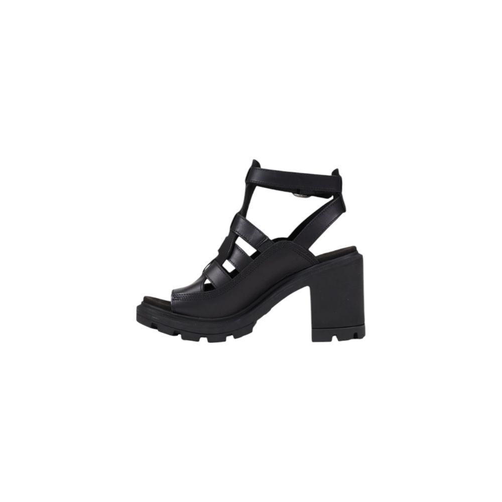 Timberland Black Leather Platform Sandals