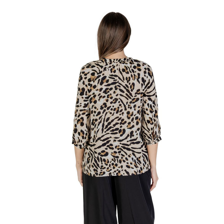ICHI Beige Viscose Blouse