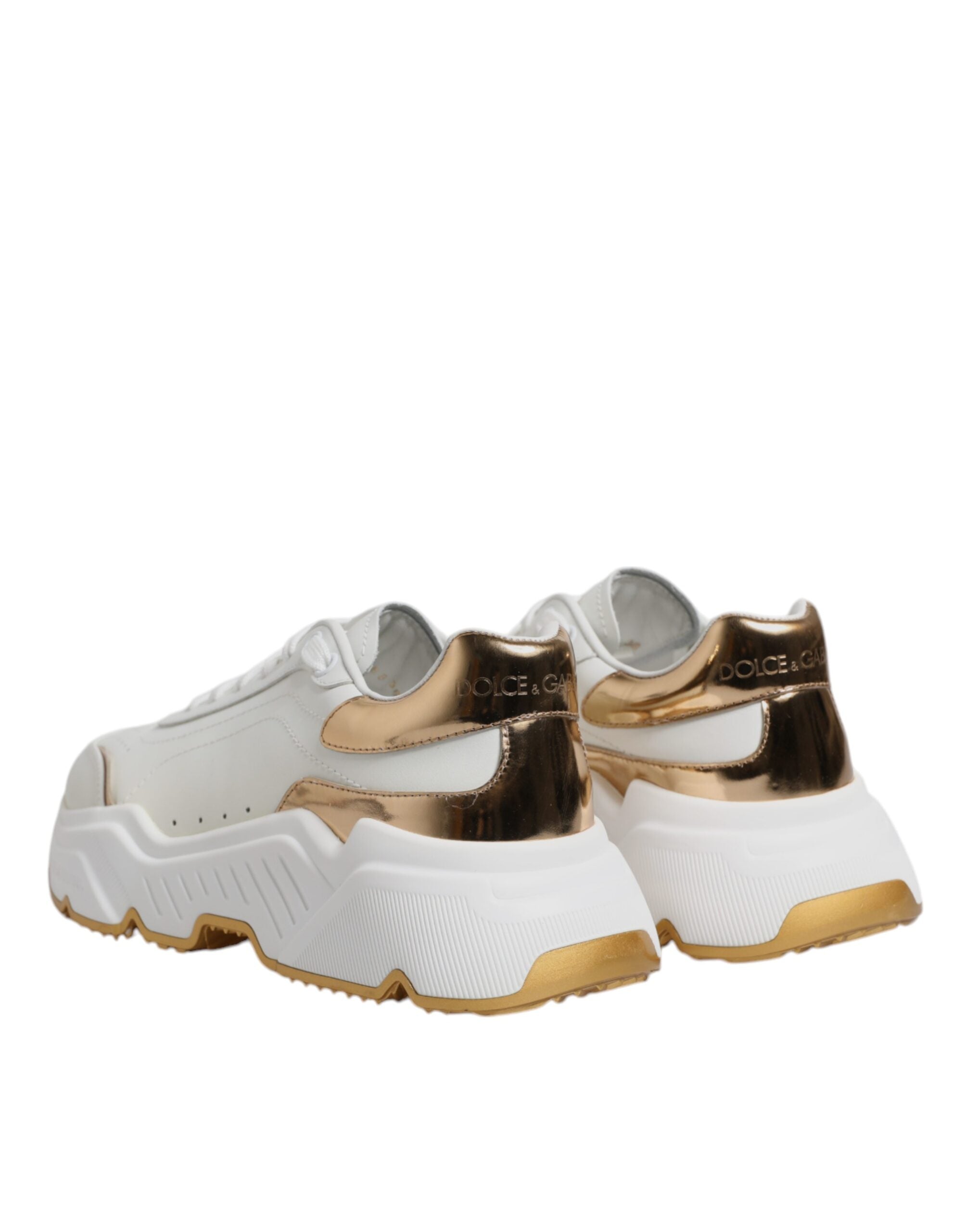 Dolce & Gabbana White Gold Daymaster Low Top Sneakers Shoes