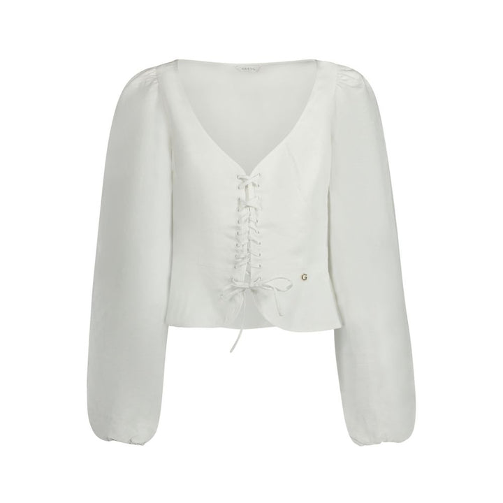 Guess Jeans Bianco Lyocell Women Shirt