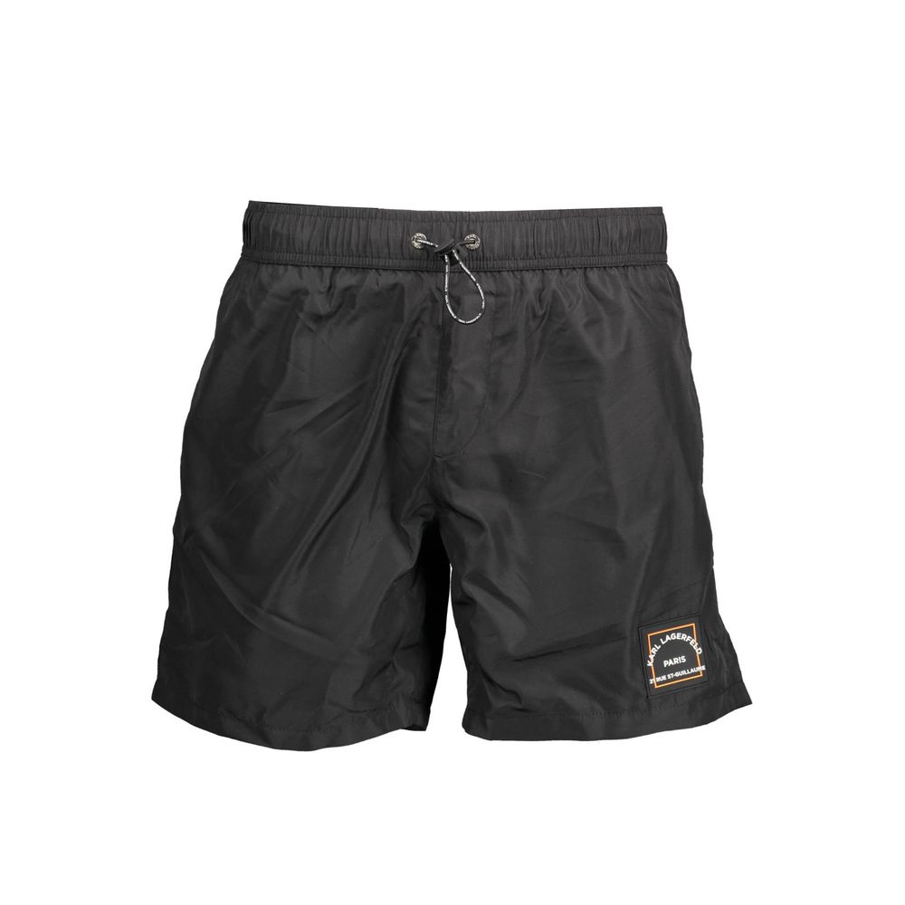 Karl Lagerfeld Black Polyester Men's Swim Boxer