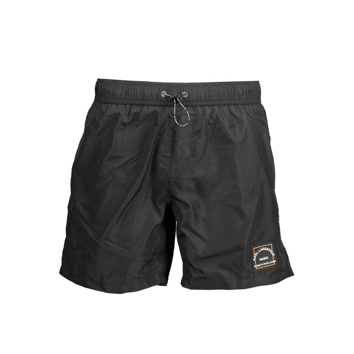 Karl Lagerfeld Black Polyester Men's Swim Boxer