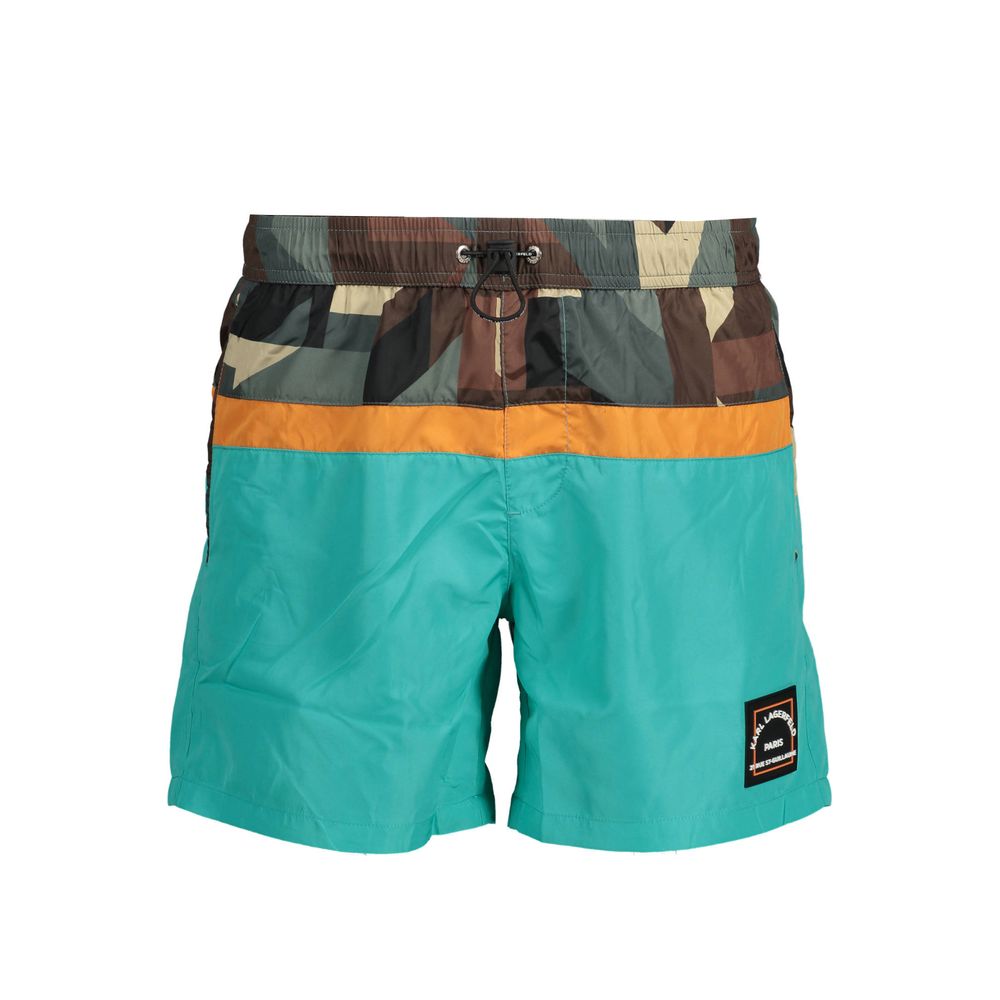 Karl Lagerfeld Verde Polyester Men's Swim Boxer