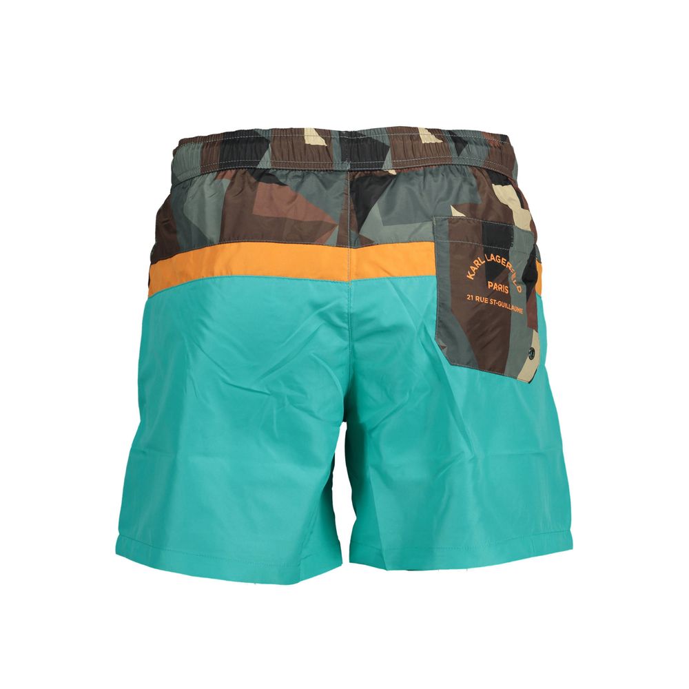 Karl Lagerfeld Verde Polyester Men's Swim Boxer