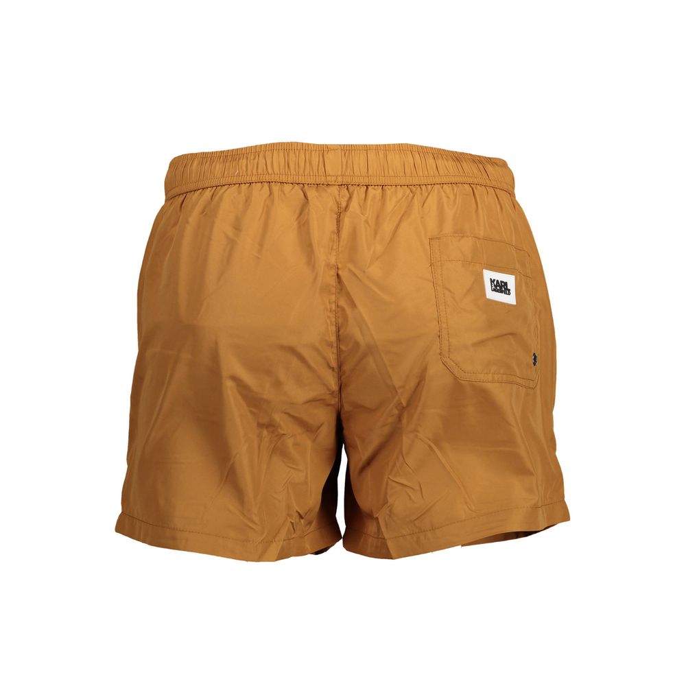 Karl Lagerfeld Marrone Polyester Men Swim Boxer