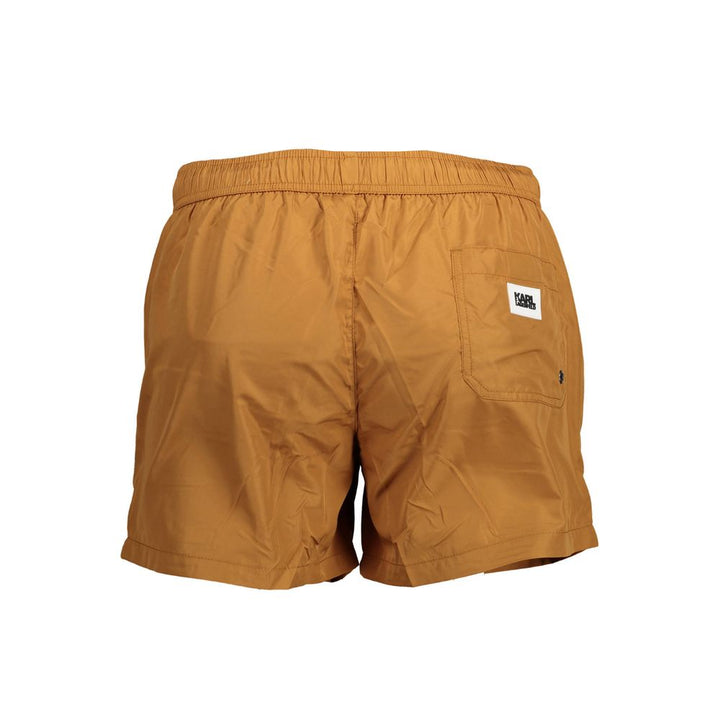 Karl Lagerfeld Marrone Polyester Men Swim Boxer
