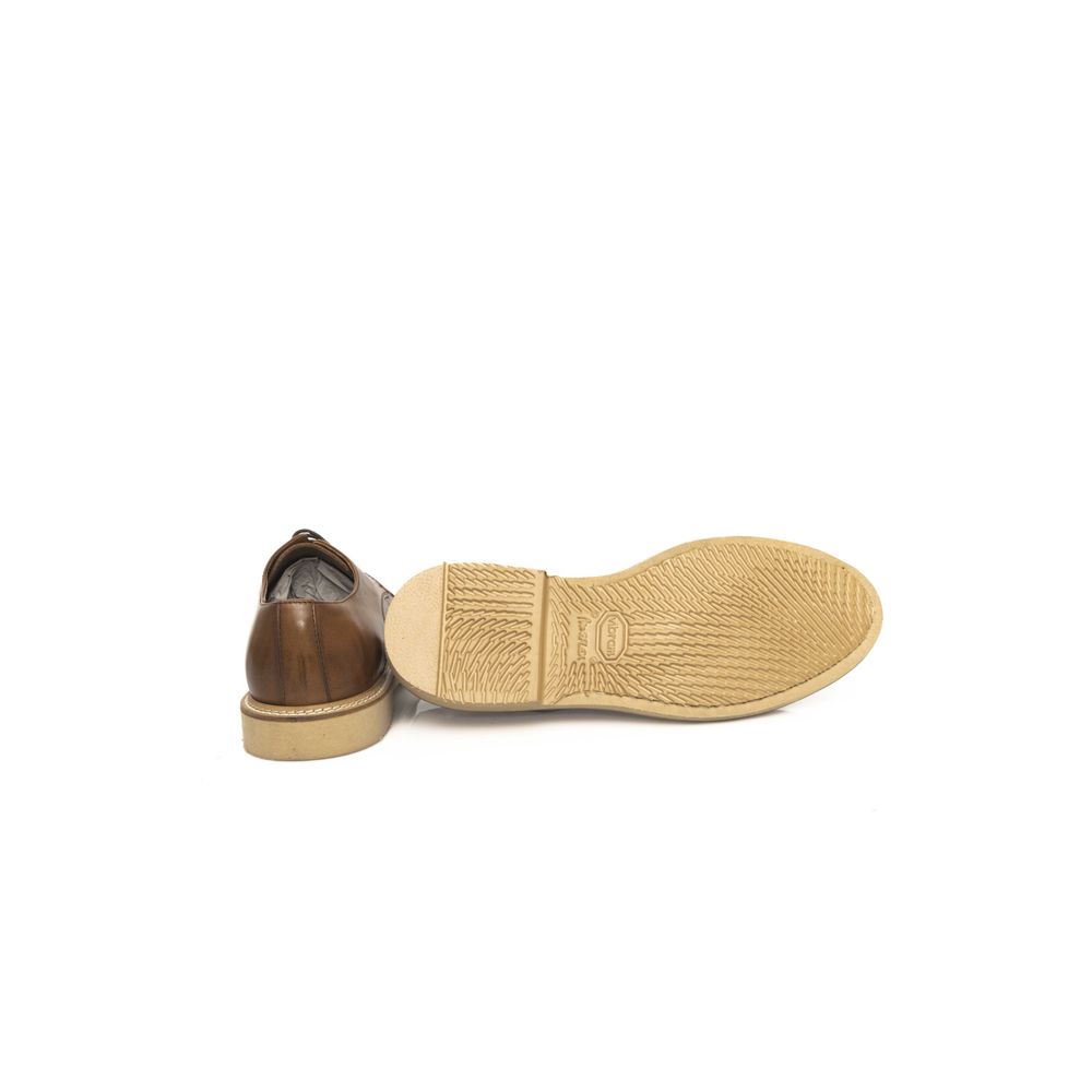 Cerruti 1881 Brown Calfskin Men Derby Shoe