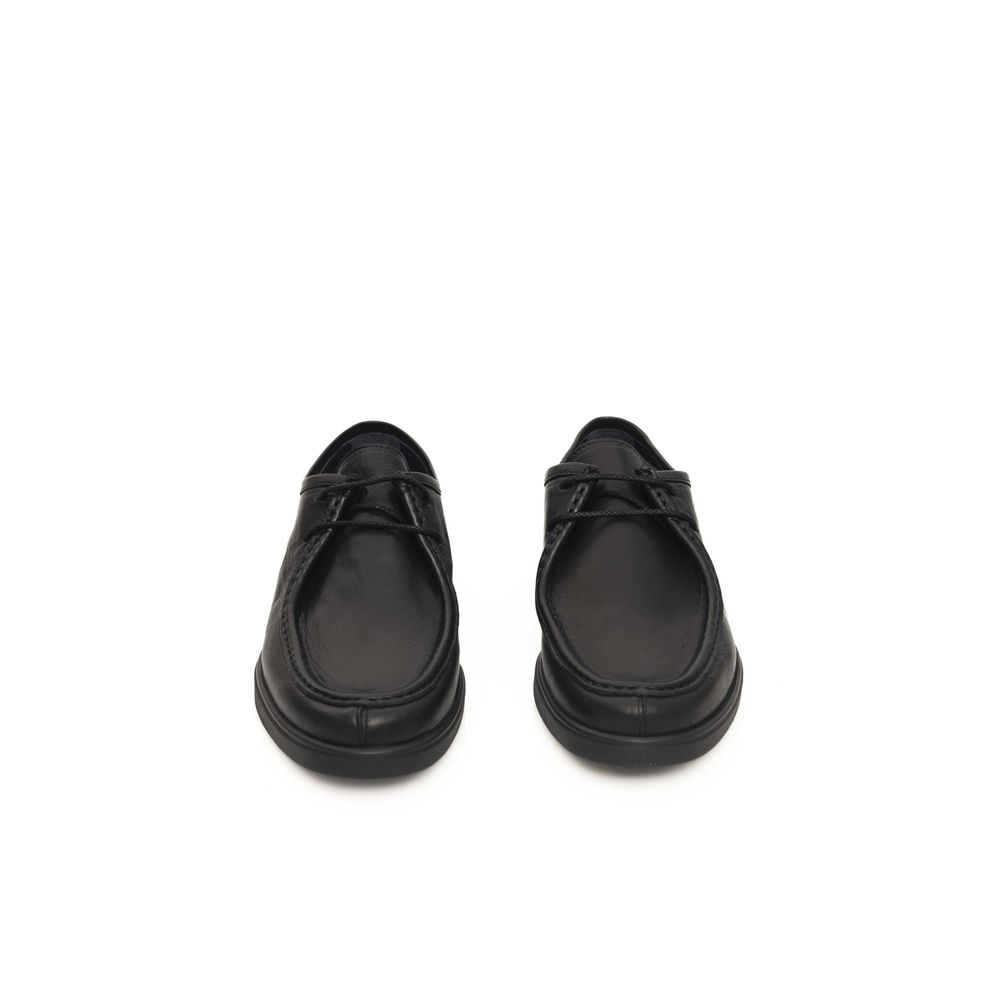 Cerruti 1881 Black Leather Men Derby Shoe