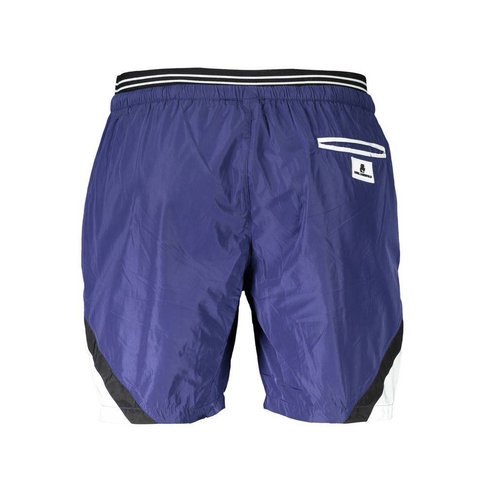 Karl Lagerfeld Blue Polyester Bermuda Shorts