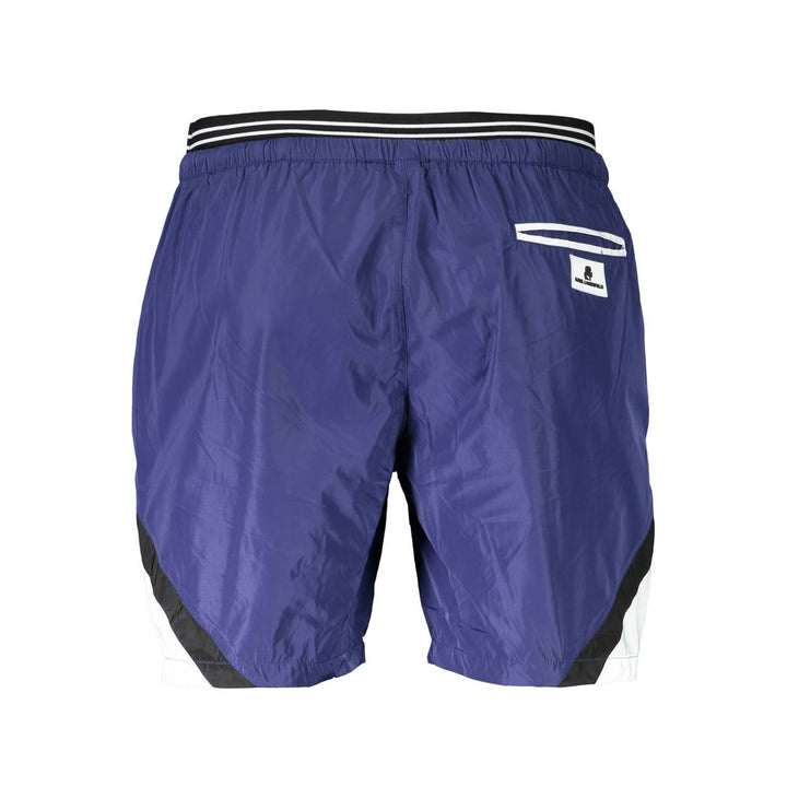 Karl Lagerfeld Blue Polyester Bermuda Shorts