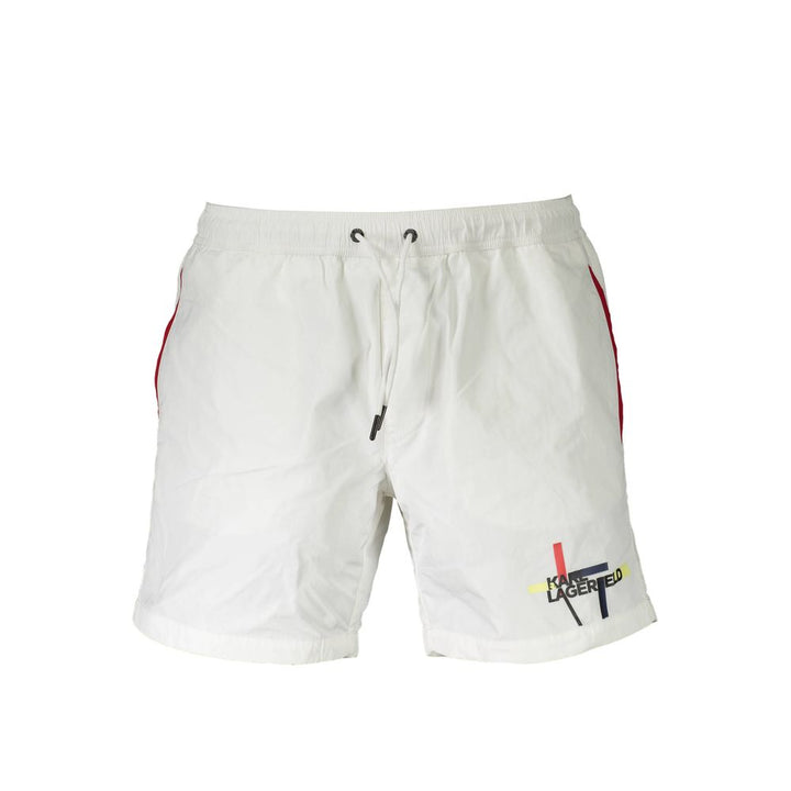 Karl Lagerfeld White Polyester Men's Swim Boxer