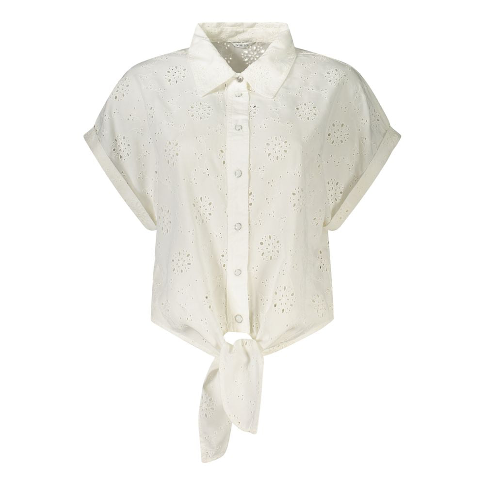 Guess Jeans Bianco Lyocell Women Shirt