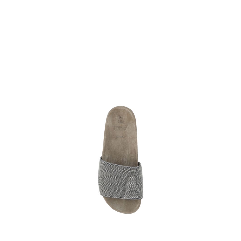 Brunello Cucinelli Brown Fabric Sandals