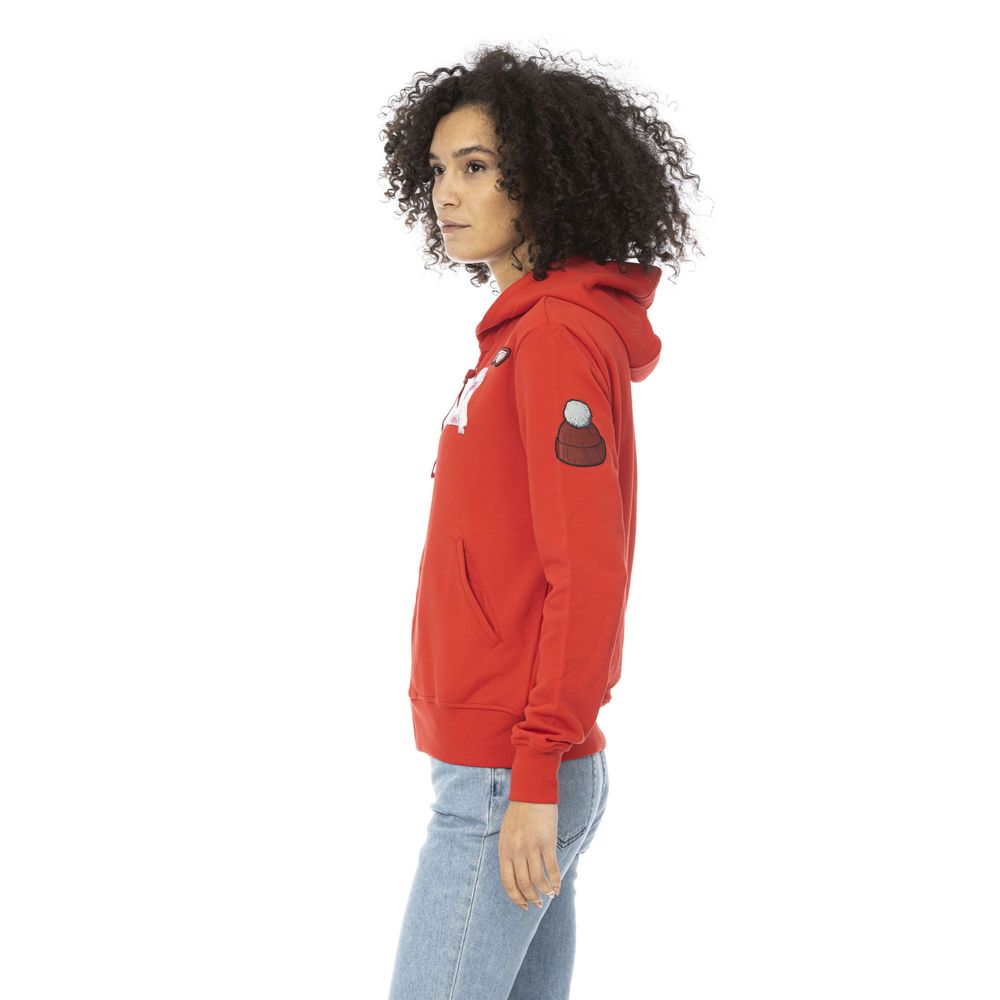 Mr&Mrs Italy Red Cotton Women Sweatshirt Top