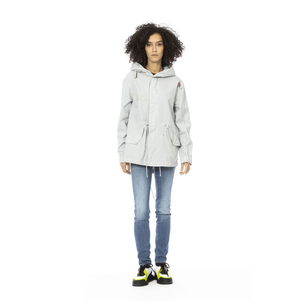 Mr&Mrs Italy Silver Cotton Women Parka Jacket