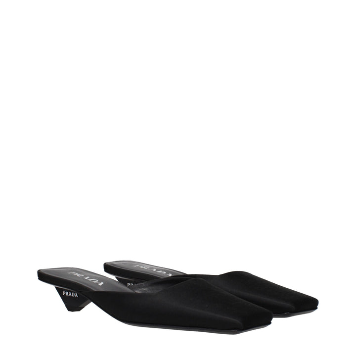 Prada Black Satin Sandals