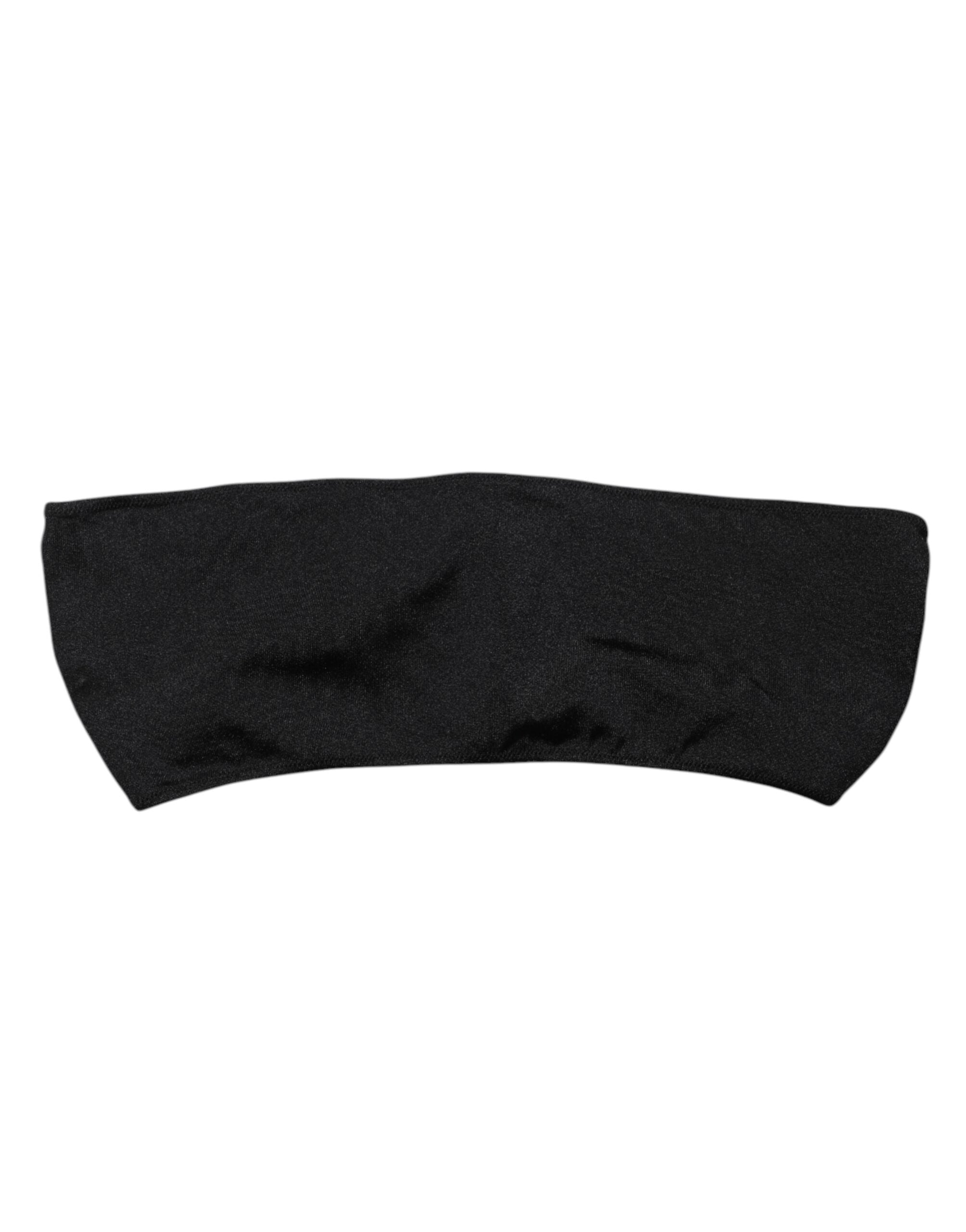 Dolce & Gabbana Black Nylon Blend Bandeau Strapless Tube Top