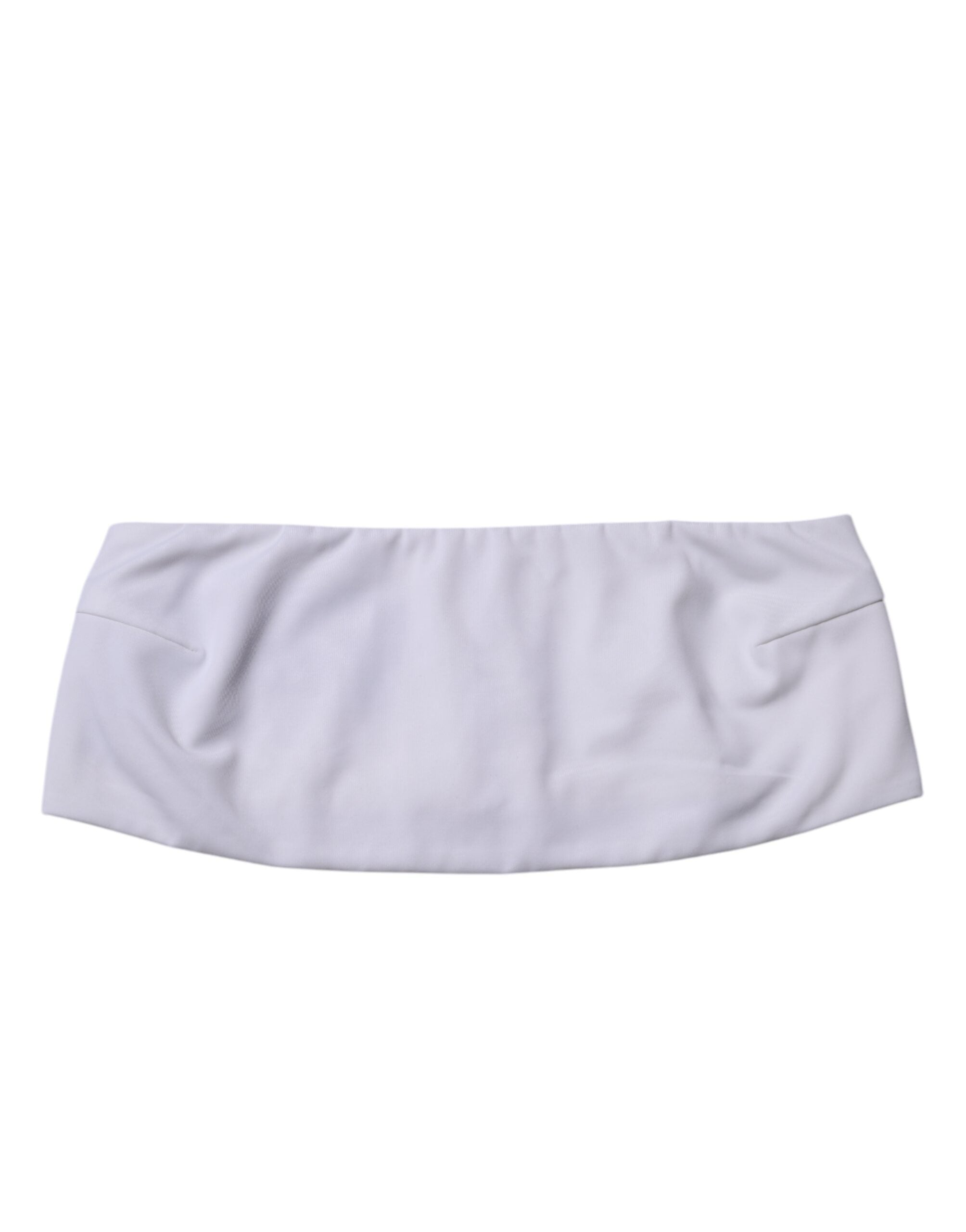 Dolce & Gabbana White Nylon Blend Bandeau Strapless Tube Top