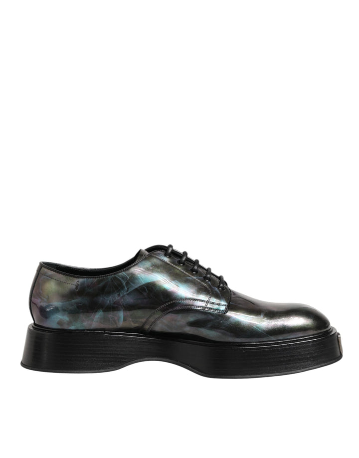Dolce & Gabbana Multicolor Leather Lace-up Men Formal Derby Shoes