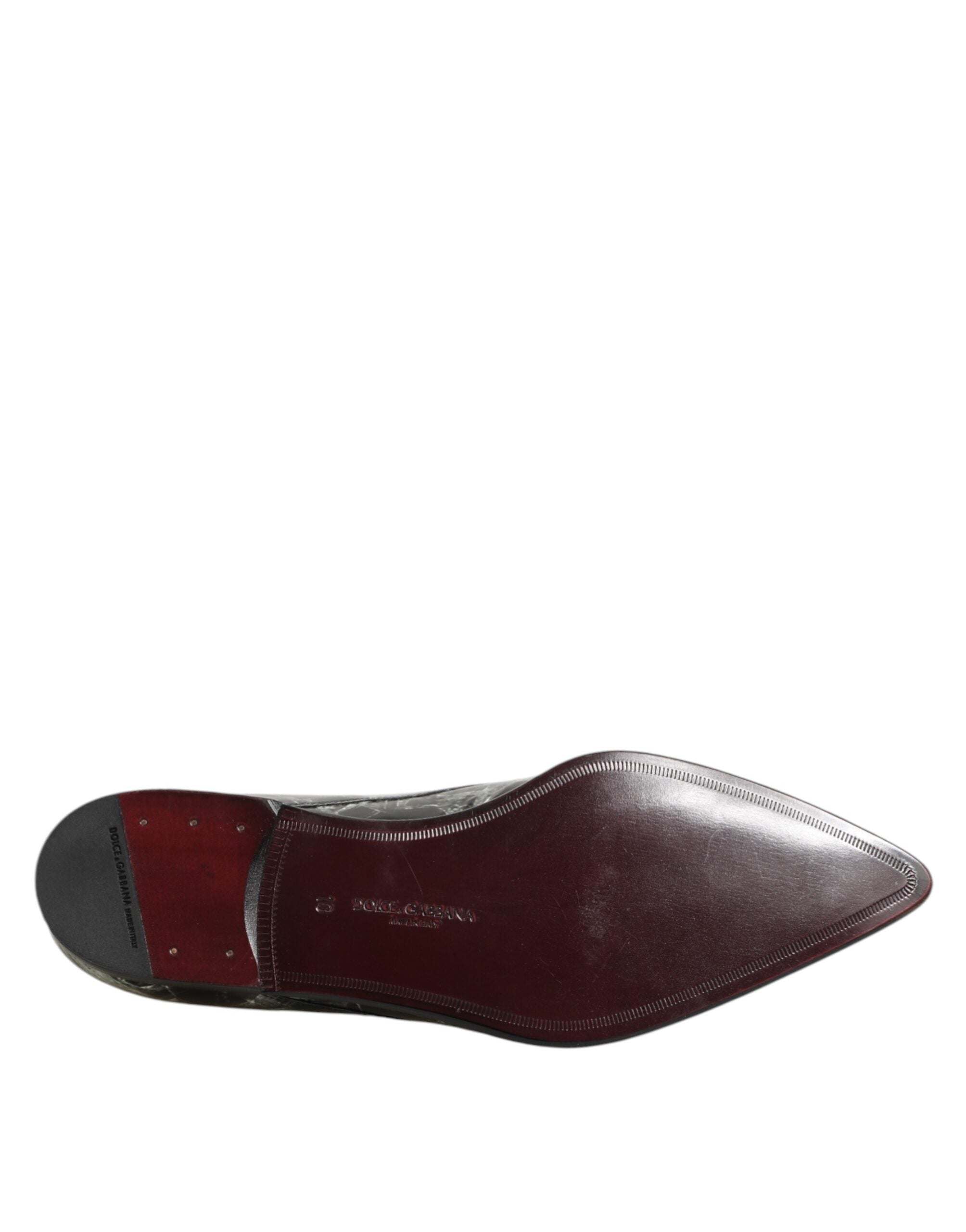 Dolce & Gabbana Marbled Pattern Dress Lace Up Derby Shoes