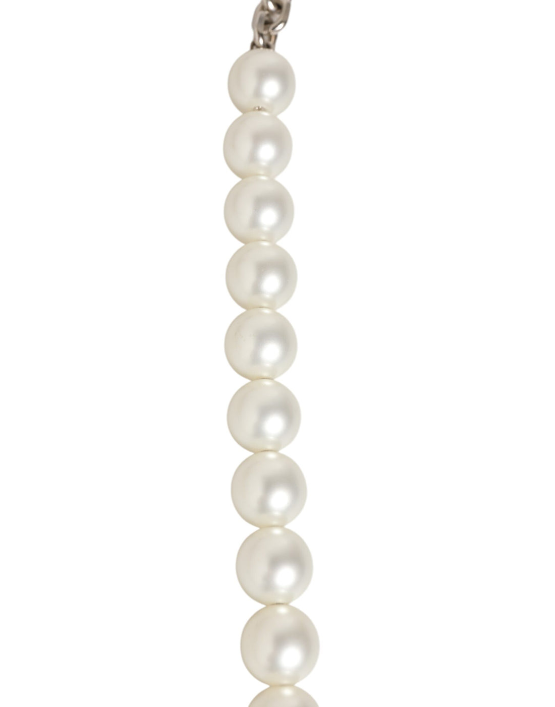 Dolce & Gabbana Black Leather Pearl Chain Bag Accessory Shoulder Strap