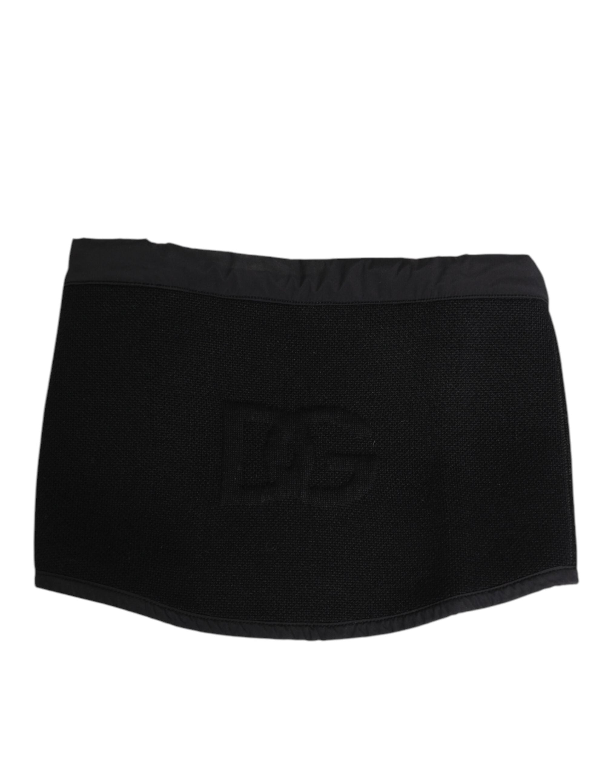 Dolce & Gabbana Black Lace Stole Knitted DG Logo Men One Size  Scarf