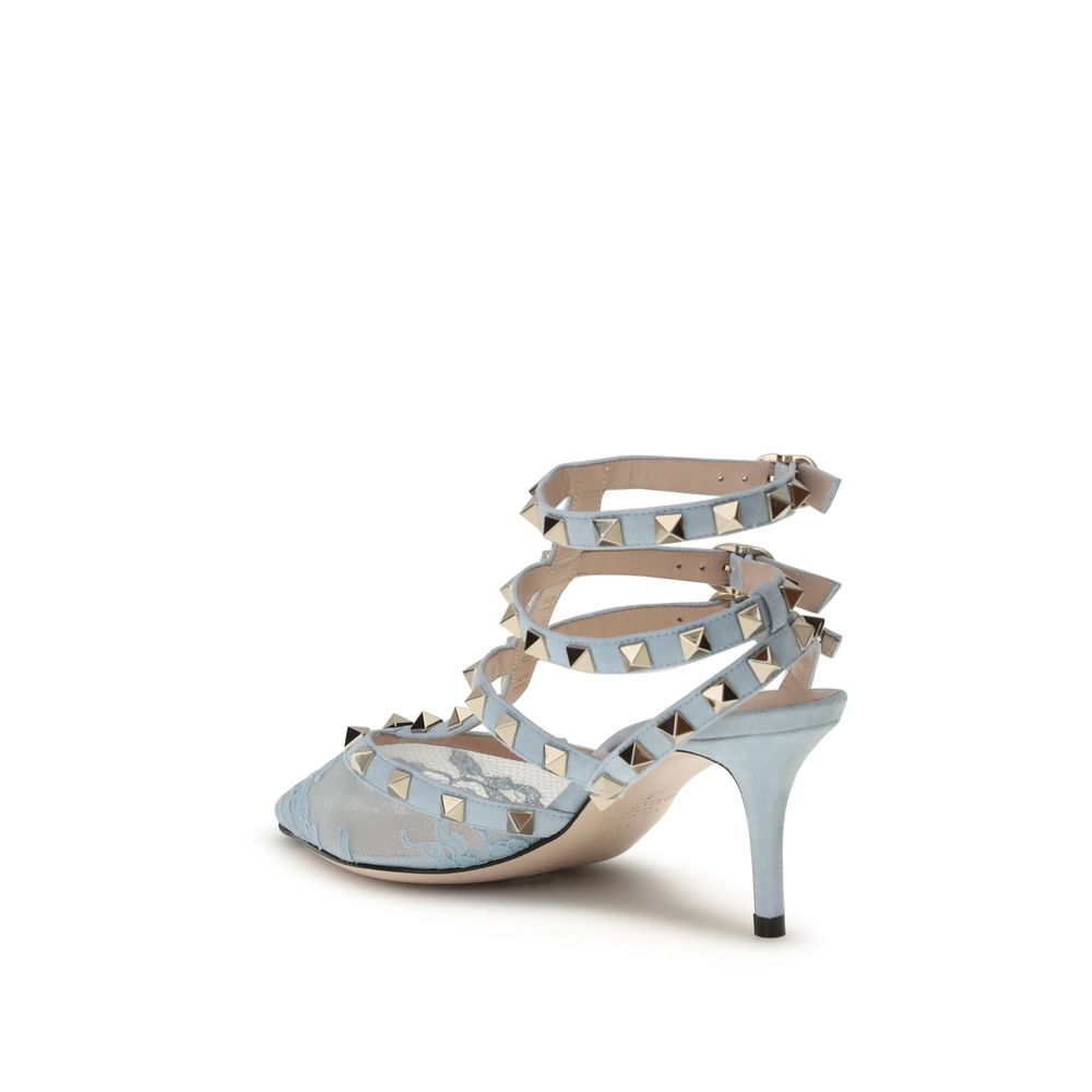 Valentino Garavani Blue Fabric High Heel Pumps