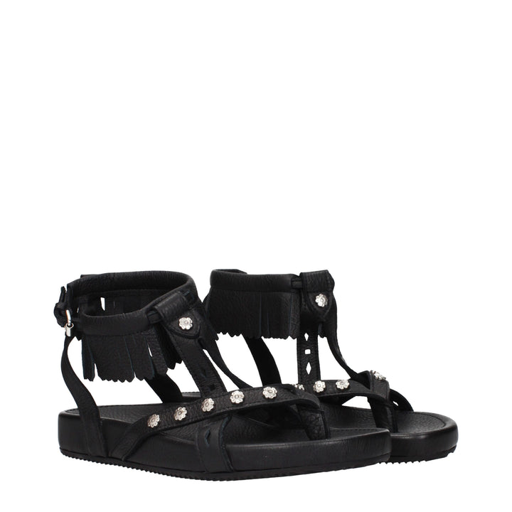 Isabel Marant Black Leather Sandals