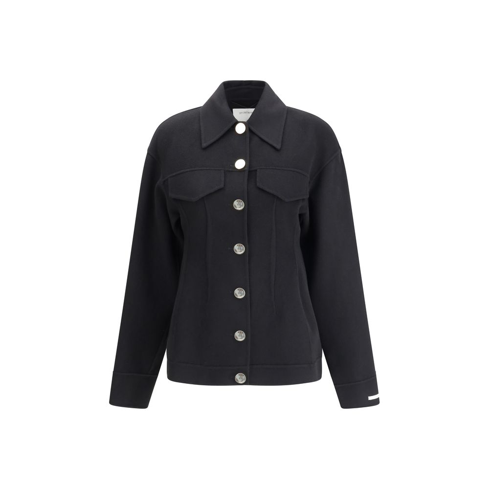 Max Mara Black Fleece Wool Coat