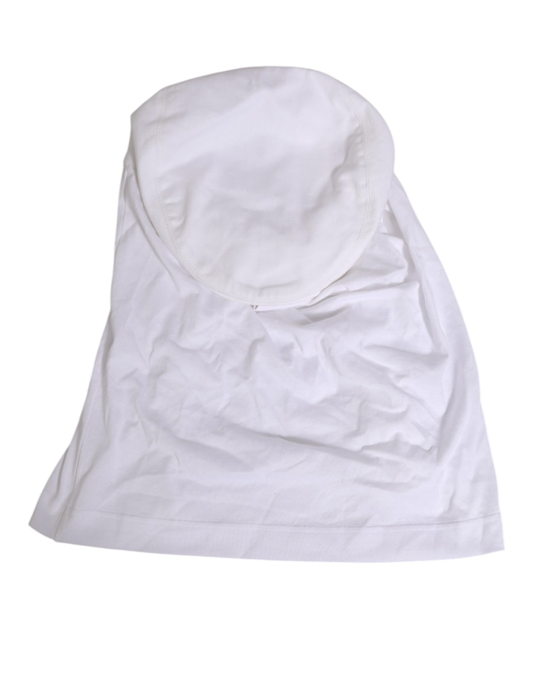 Dolce & Gabbana White Cotton DG Logo Plaque Baseball Balaclava Hat