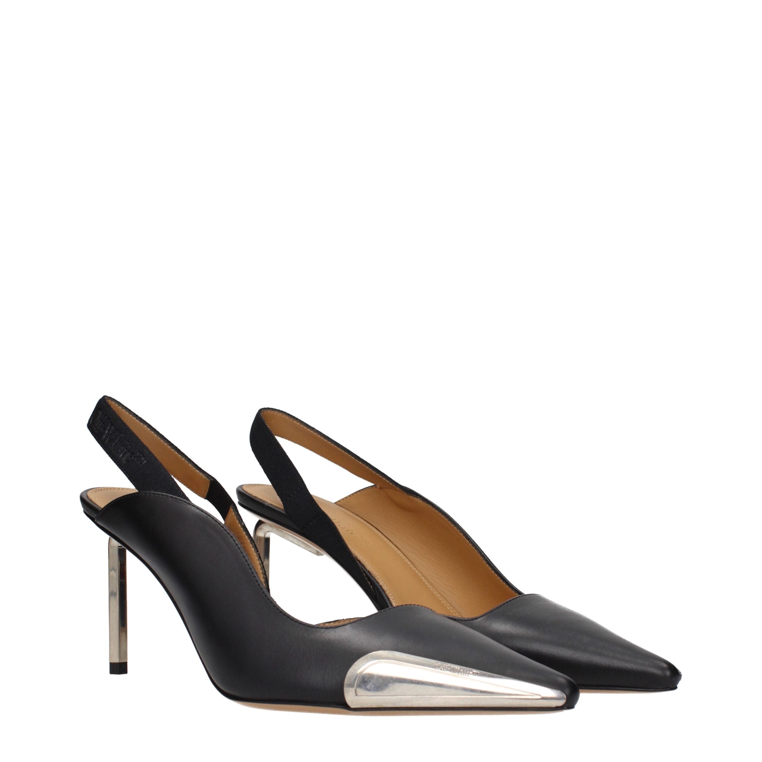 Off-White Black Leather Pumps