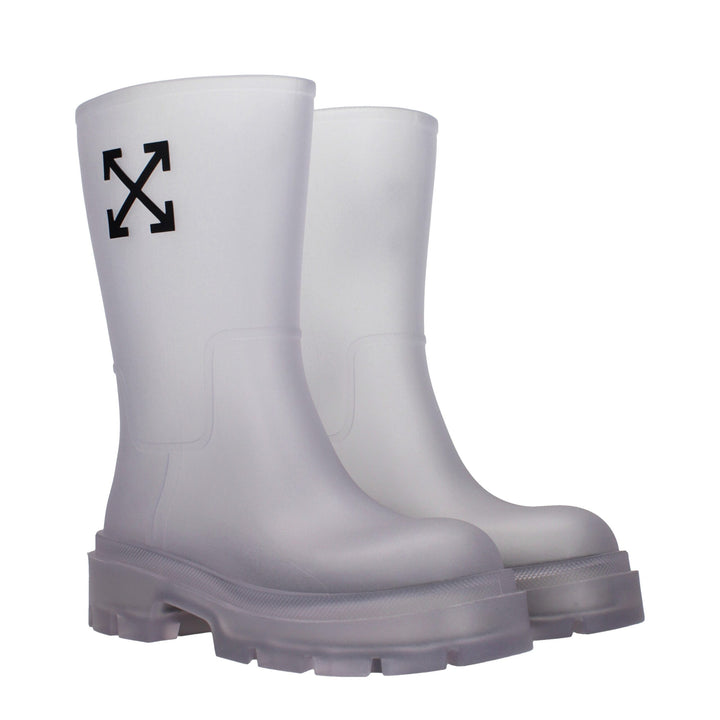 Off-White Transparent Pvc Ankle Boots