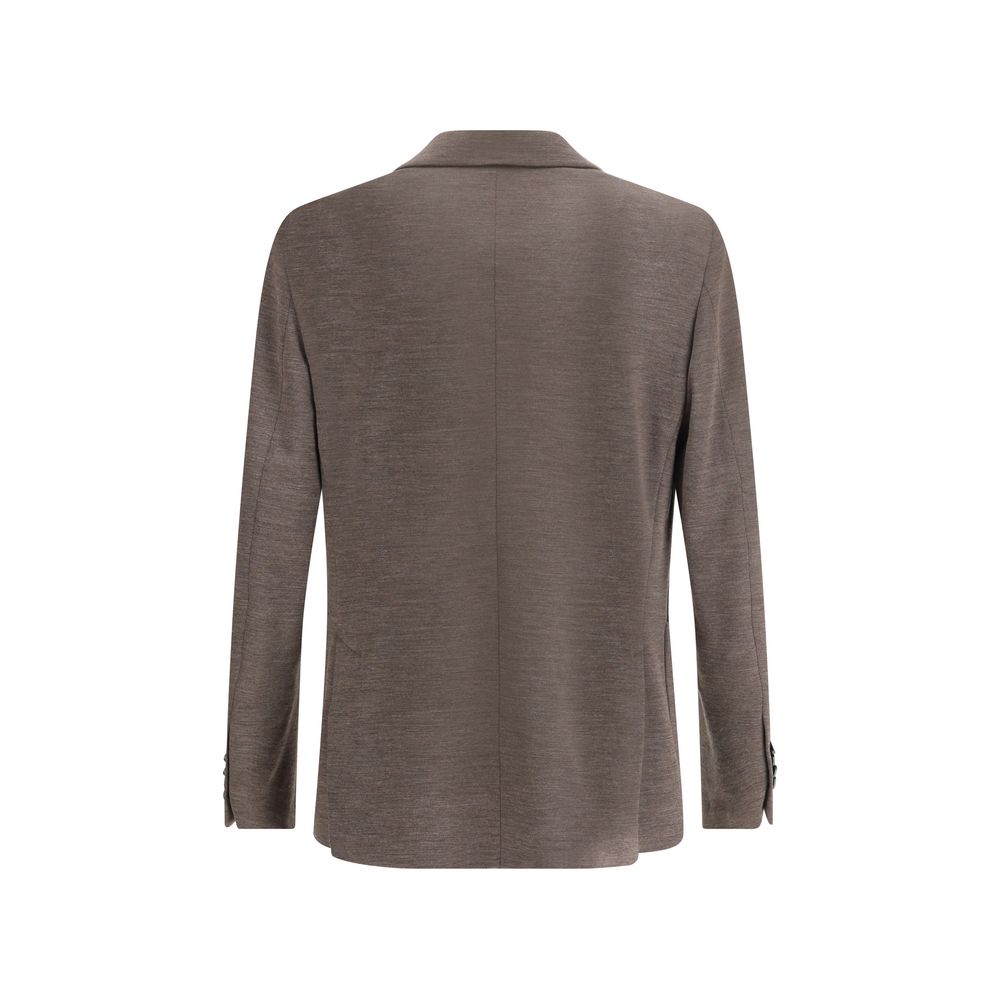 Lardini Brown Fleece Wool Blazer