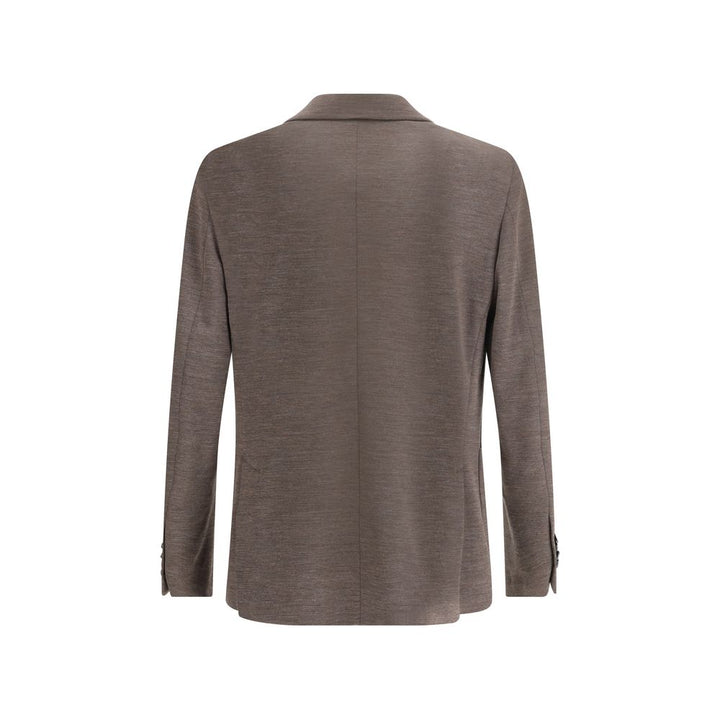 Lardini Brown Fleece Wool Blazer
