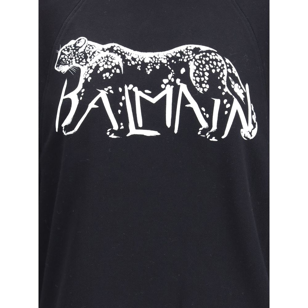 Balmain Black Cotton Sweatshirt