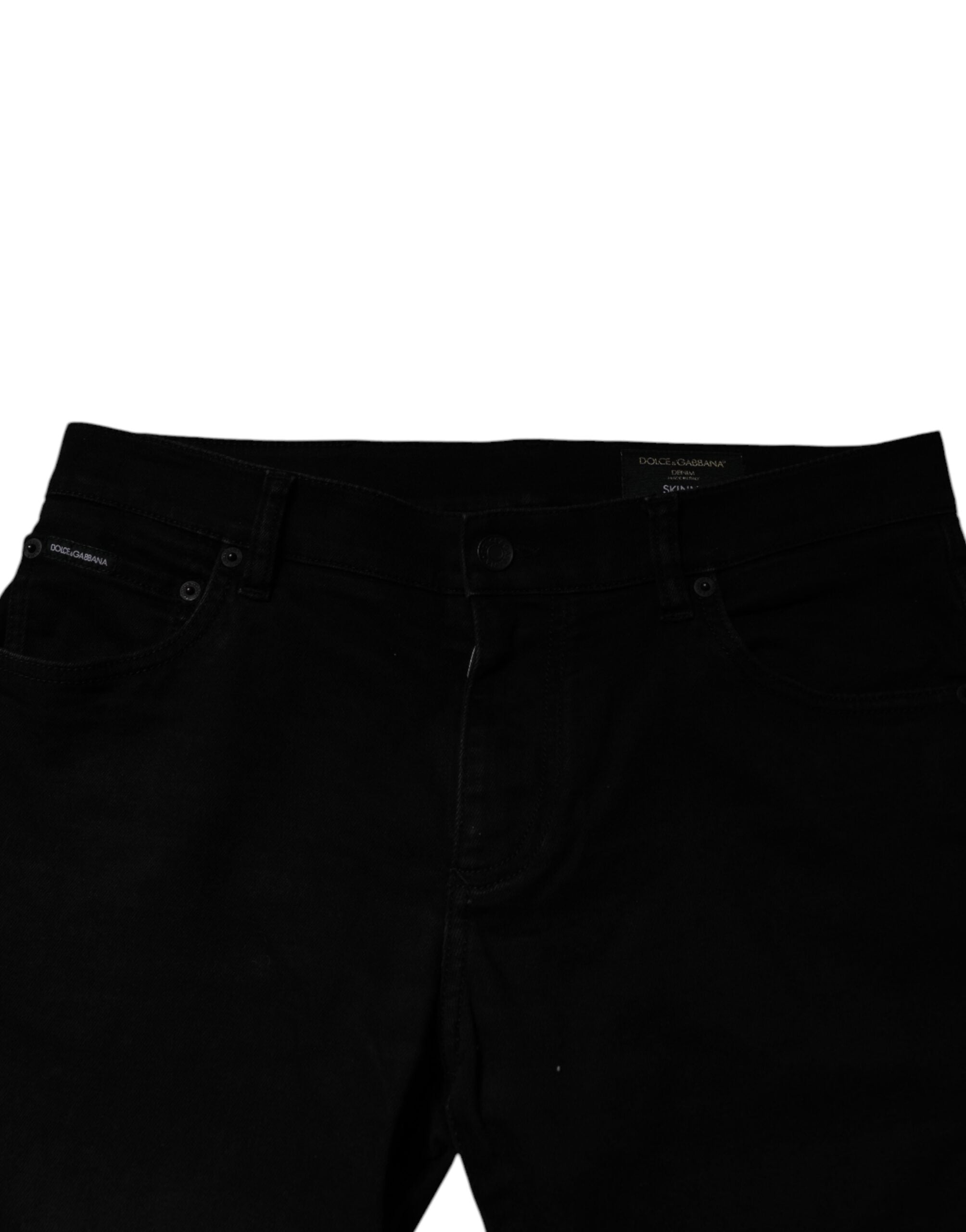 Dolce & Gabbana Black Cotton Stretch Skinny Men Denim Jeans