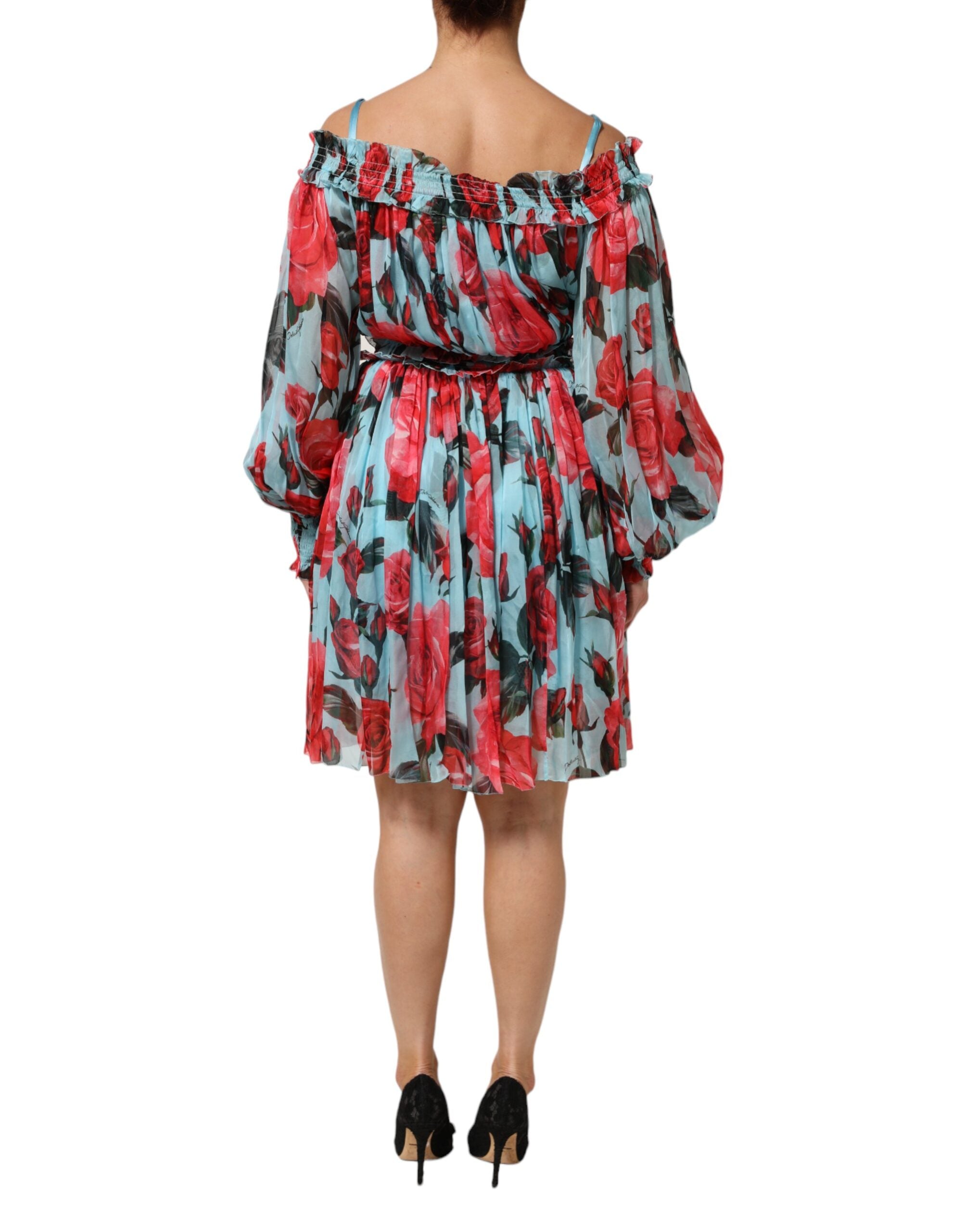 Dolce & Gabbana Multicolor Romantic Floral Silk Chiffon Dress