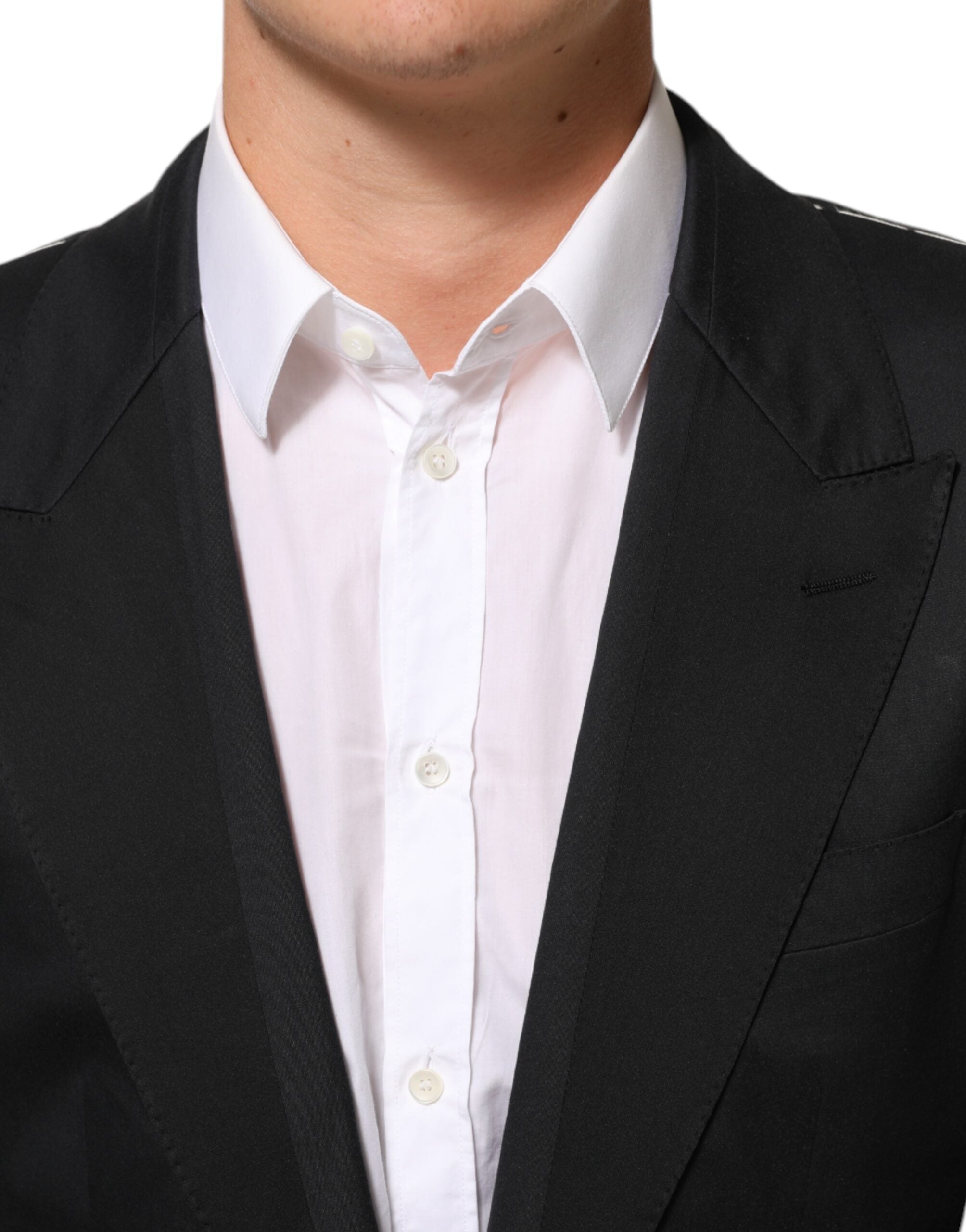 Dolce & Gabbana Black Cotton 2 Buttons Suit Jacket Blazer