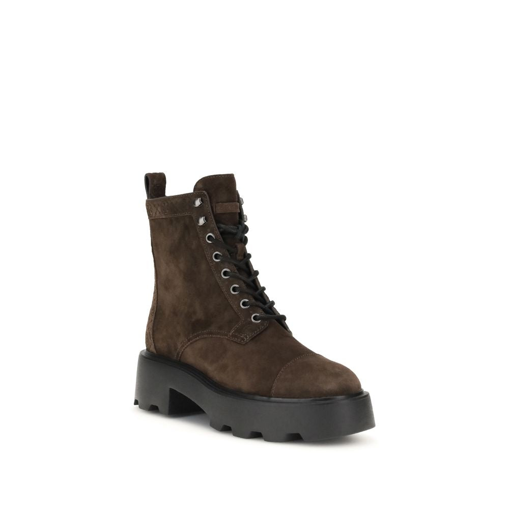 Tory Burch Brown Calf Leather Bos Taurus Lace-Up Boots
